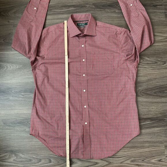 Lauren Ralph Lauren‎ Red Plaid Button Down Shirt Mens Size 16.5- 34/35 - Picture 6 of 8